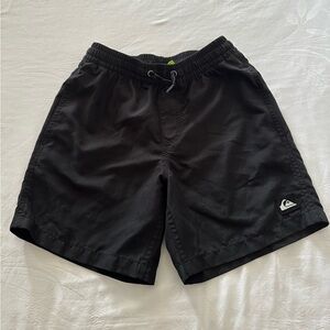 Quiksilver Black Kids Athletic Swim/Training Shorts with Logo Patch